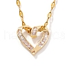 Elegant Brass Pave Clear Cubic Zirconia Heart Pendant Necklaces for Girls SZ7102-1-1