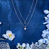 DICOSMETIC 3Pcs 3 Styles Rhodium Plated 925 Sterling Silver Pendant Cabochon Open Back Settings STER-DC0001-23-4