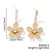 Shiny Flower Brass Clear Cubic Zirconia Stud Earrings for Elegant Western Style Women CS4467-2-1
