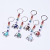 Natural/Synthetic Gemstone Chakra Keychain KEYC-P040-E-1