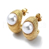 Ion Plating(IP) 304 Stainless Steel Stud Earrings EJEW-G375-13G-1