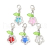 Star Alloy & Glass Pendant Decorations HJEW-JM03274-02-2