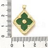 Brass Micro Pave Cubic Zirconia Acrylic Pendants ZIRC-D275-02G-01-3