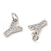 Brass Micro Pave Grade AAA Cubic Zirconia Charms ZIRC-P067-11P-Y-NR-3