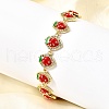 Brass Micro Pave Cubic Zirconia Link Bracelets BJEW-K278-02G-02-1