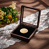 Square Wooden Single Coin Presentation Boxes CON-WH0086-101-5