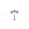 Flower 304 Stainless Steel Cubic Zirconia Eyebrow Barbell Rings WGF5FAC-02-1