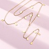 304 Stainless Steel Teardrop Tassel Y Necklaces NJEW-R026-24G-2