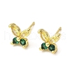 Butterfly Real 18K Gold Plated Brass Stud Earrings EJEW-L270-07G-2