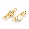 Brass Micro Pave Cubic Zirconia Pendants KK-N257-12G-2