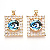 Brass Micro Pave Clear Cubic Zirconia Pendants for Women KK-T070-91A-07-1