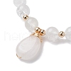 Natural Quartz Crystal Stretch Bracelets with Teardrop Charms for Women BJEW-JB10110-01-3