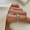 Hand Bone 925 Sterling Silver Adjustable Cuff Rings FS-WG67184-01-3