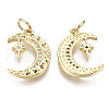 Brass Micro Pave Clear Cubic Zirconia Pendants ZIRC-N039-097-NF-2