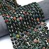 Natural Bloodstone/Heliotrope Stone Beads Strands G-C116-A58-02-1