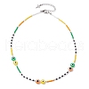 Resin and Glass Seed Bead Necklaces NJEW-MZ00028-4