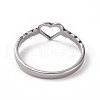 201 Stainless Steel Hollow Heart Finger Ring for Valentine's Day RJEW-J051-26P-3
