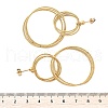 304 Stainless Steel Dangle Stud Earrings EJEW-Z098-27G-5