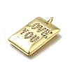 Brass Micro Pave Cubic Zirconia Pendants KK-C090-44G-02-2