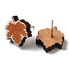 Wood Stud Earrings EJEW-Z054-01L-2
