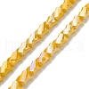 Electroplated Glass Beads Strands GLAA-G092-A-08-1