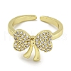Brass Micro Pave Cubic Zirconia Cuff Ring RJEW-E296-06G-2
