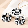 Bohemian Style Zebra Pattern Round Acrylic Pendant Necklace & Dangle Earring Sets FS-WG10A75-01-3