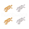 SUPERFINDINGS 4Pcs 2 Colors Brass Rhinestone Fold Over Clasps KK-FH0007-72-1