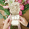 Wood Flower Bouquet Greeting Card AJEW-WH0441-007-6