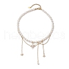Natural Cultured Freshwater Pearl Rice Beaded Necklaces NJEW-JN05224-5