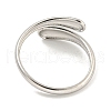 Non-Tarnish 304 Stainless Steel Teardrop Open Cuff Ring for Women RJEW-A043-19P-3
