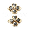 Brass Pave Clear Cubic Zirconia Connector Charms X-KK-B072-09G-1
