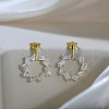 925 Sterling Silver Stud Earrings EJEW-C146-01G-1