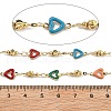 Brass Heart Link Chains KK-D368-03G-I-2