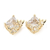 Rack Plating Brass Micro Pave Clear Cubic Zirconia Beads KK-F089-35G-01-1