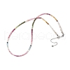 Natural Tourmaline Faceted Rondelle Beaded Necklaces NJEW-Z066-01P-4