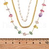 304 Stainless Steel & Colorful Natural Stone Chip & Imitation Pearl 3 Layer Necklaces for Women NJEW-Z061-07G-5