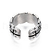 Chunky Square Alloy Open Cuff Ring for Men Women RJEW-T009-44AS-2