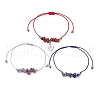 3Pcs Constellations Adjustable Nylon Cord Braided Bead Bracelets for Women Men BJEW-JB11325-10-4