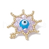 Glass Seed Beaded Star Pendants PALLOY-MZ00624-02-4