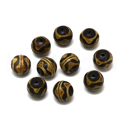 Tibetan Style Double Tiger dZi Beads G-Z020-03B-07-1