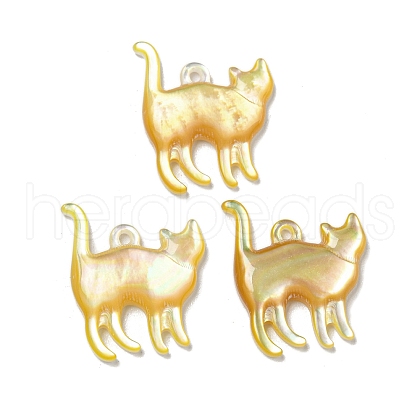 Natural Yellow Shell Pendants SSHEL-N038-05A-02-1