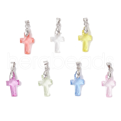 Transparent Acrylic Pendants PALLOY-JF03998-01-1