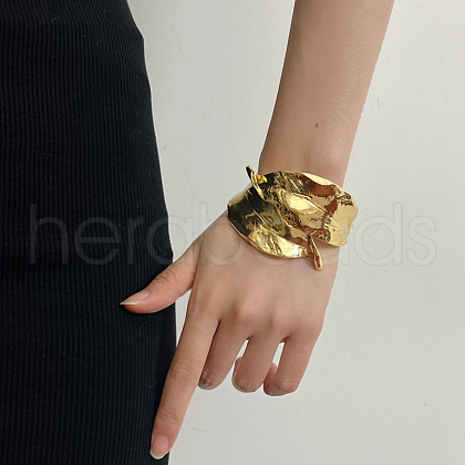 Alloy Cuff Bangles for Women BJEW-S166-01G-1