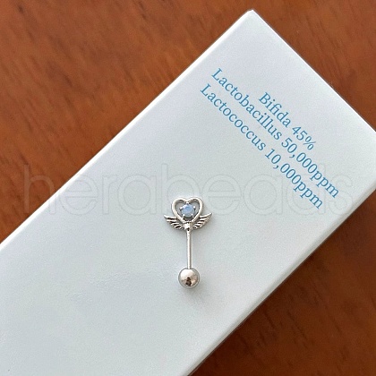 Brass Pave Light Blue Cubic Zirconia Cartilage Earrings FS-WG47071-01-1