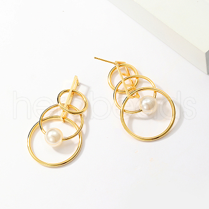 Fashionable Classic Stainless Steel Ring Stud Earrings JH5844-1