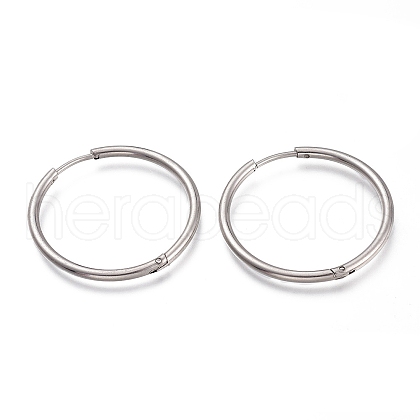 304 Stainless Steel Huggie Hoop Earrings EJEW-L256-02F-P-1