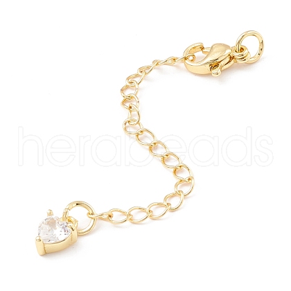 Brass Micro Pave Cubic Zirconia Chain Extender KK-C238-07G-1