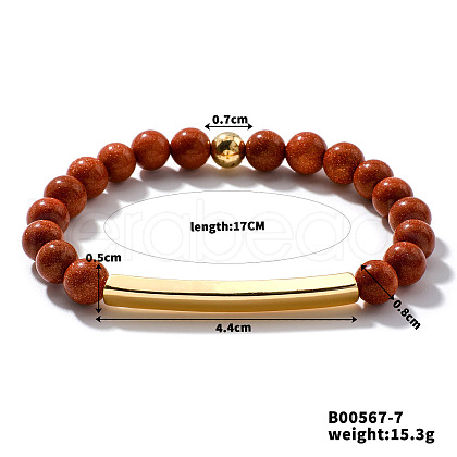 Synthetic Goldstone Stretch Bracelets CL6256-2-1