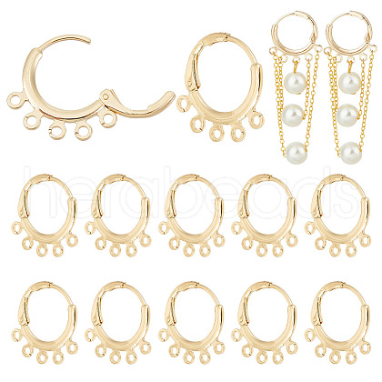 BENECREAT 10 Pairs Brass Leverback Earring Findings KK-BC0013-34-1